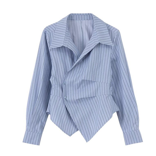 스타일리시 랩 디테일 셔츠 블라우스