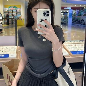 셔링 포인트 베이직 크롭 반팔티