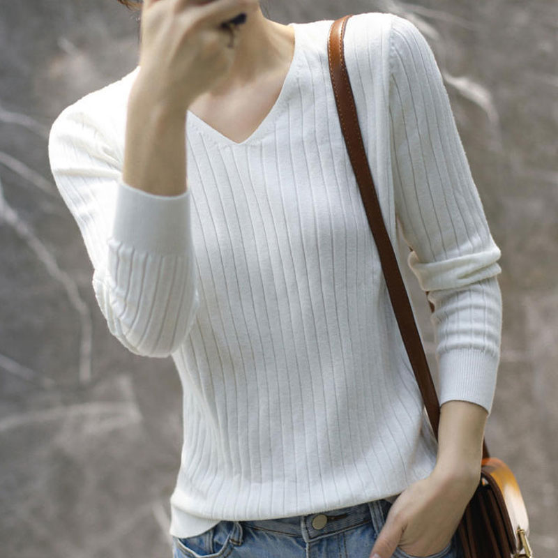 베이직 골지 슬림 니트 가을니트 여성이너웨어